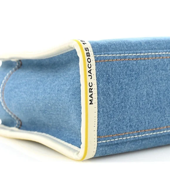 MARC JACOBS Denim Canvas Small Chain Bag Blue Light Wash - Picture 8 of 9